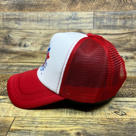 Toronto Blue Jays Mens Trucker Hat Red Snapback 1977 Vintage Logo Baseball Cap - Picture 4 of 8